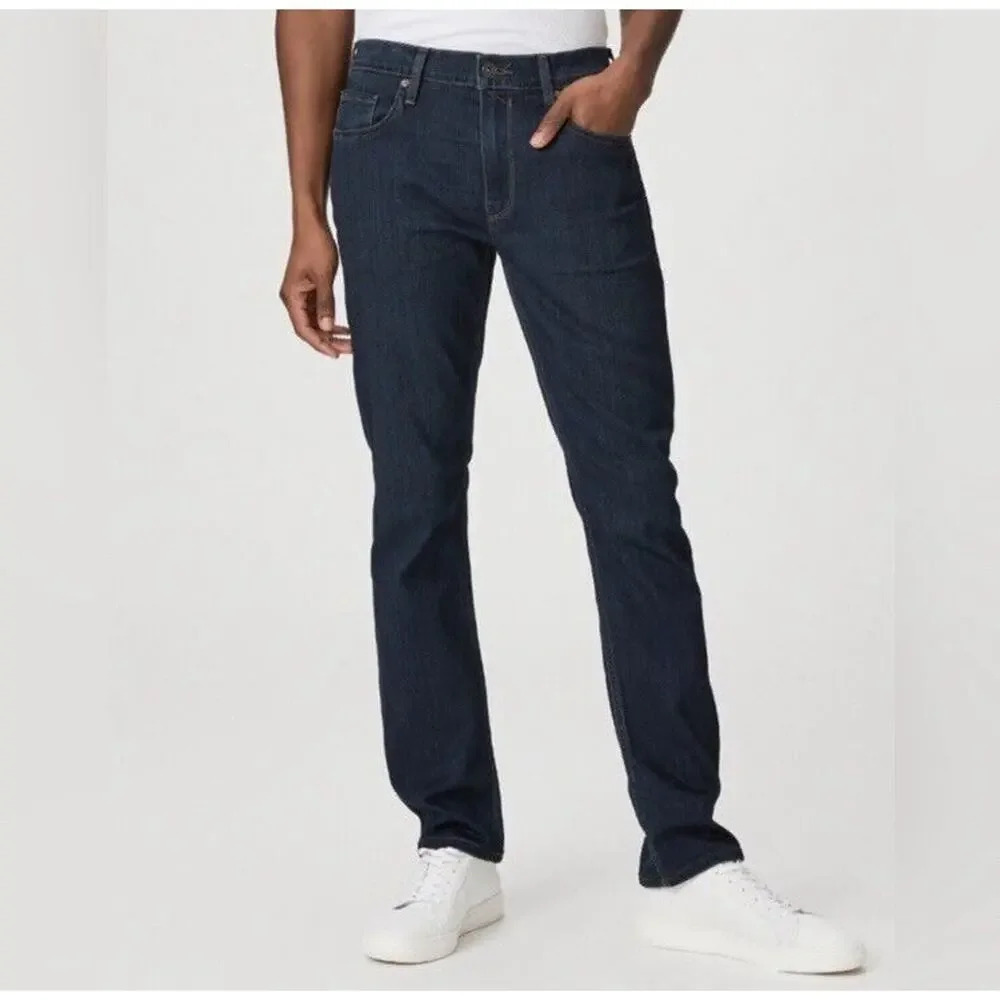 Paige Federal Slim Straight Jeans Men's Size 38x33 Dark Blue‎ Denim Cellar Wash